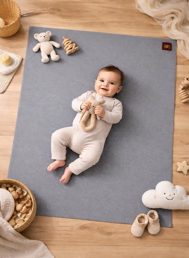Aazeem Anti-Piling Fleece Extra Absorbent Instant Dry Sheet |Baby Bed Protector, Waterproof Baby Sheet|Washable|Perfect for Kids|Cotton Terry|Grey | Large Size |Set of 2| - Image 2