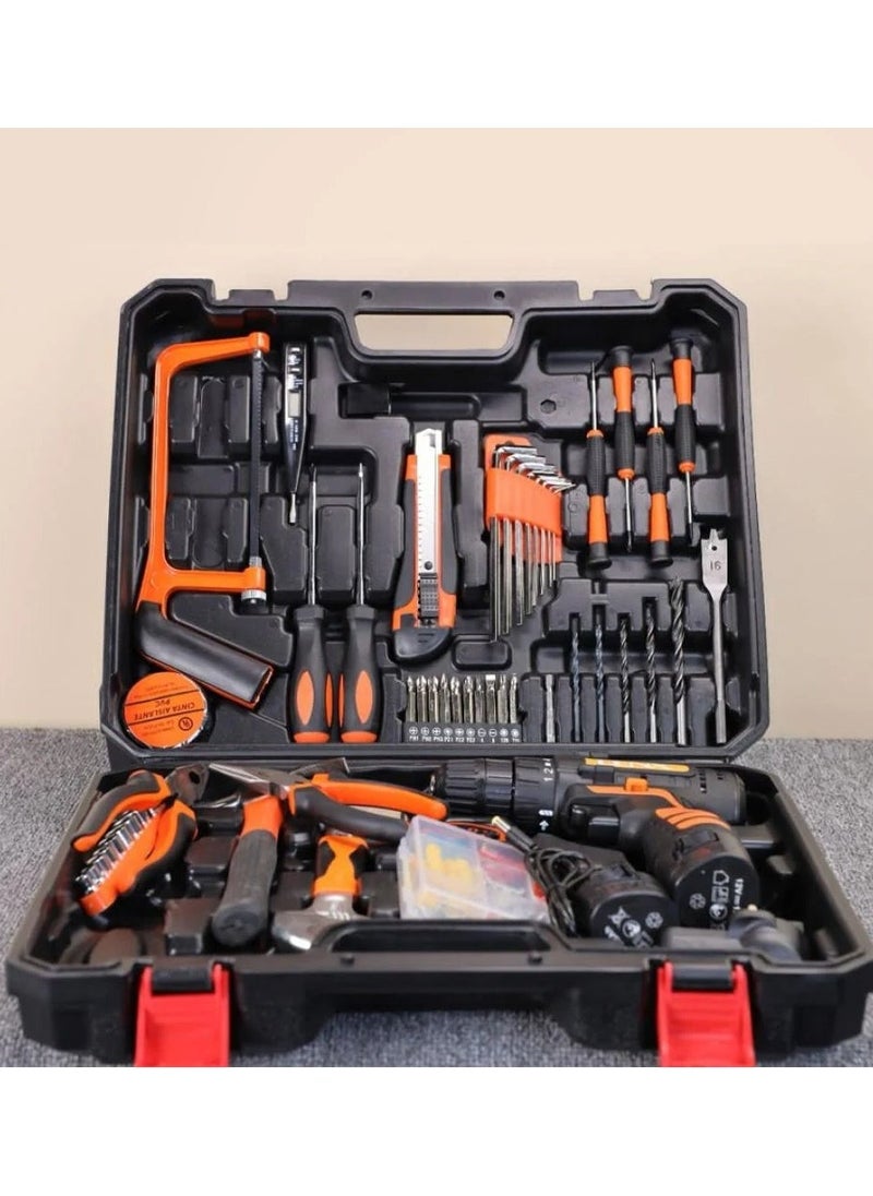 Denx Cordless Drill And Tool Sets Power Tools Combination Toolbox Home Repair Toolkit Cordless Electric Screwdriver Tool Box Household Hand Tool Set  - Image 4