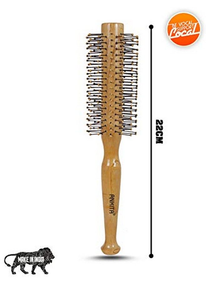 Ankita Wooden Hair Brush With Nylon Bristle Allpurpose Colors May Vary (B6) By Chhavi Creation - Image 3