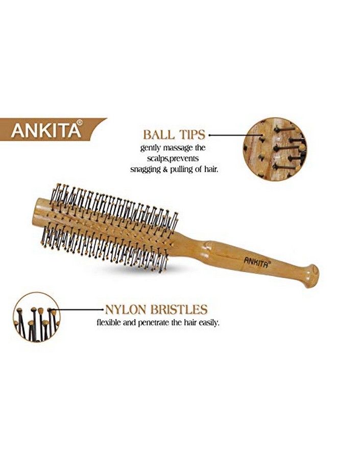 Ankita Wooden Hair Brush With Nylon Bristle Allpurpose Colors May Vary (B6) By Chhavi Creation - Image 5