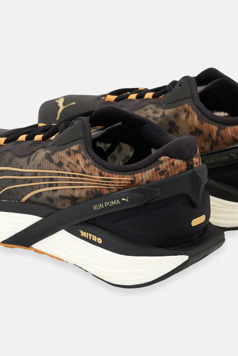 PUMA Women Run XX Nitro Safari Glam Lace Up Training Shoes, Black - Image 3