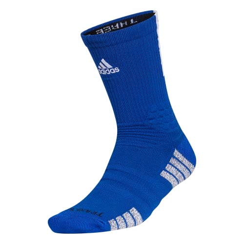 adidas Unisex Creator 365 Basketball Crew Socks (1-Pair), Collegiate Royal Blue/White, Large - Image 1