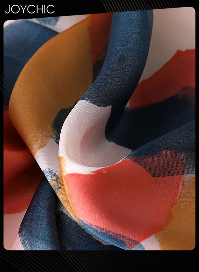 Joychic وشاح نسائي مربع صغير مطبوع متعدد الاستخدامات وعصري للربيع والصيف للحماية من الشمس وخفيف الوزن ومتعدد الوظائف للاستخدام اليومي - Image 5