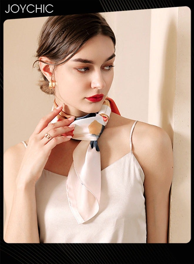 Joychic وشاح نسائي مربع صغير مطبوع متعدد الاستخدامات وعصري للربيع والصيف للحماية من الشمس وخفيف الوزن ومتعدد الوظائف للاستخدام اليومي - Image 3