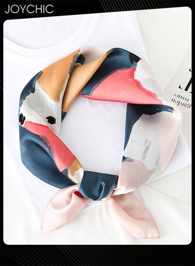 Joychic وشاح نسائي مربع صغير مطبوع متعدد الاستخدامات وعصري للربيع والصيف للحماية من الشمس وخفيف الوزن ومتعدد الوظائف للاستخدام اليومي - Image 4