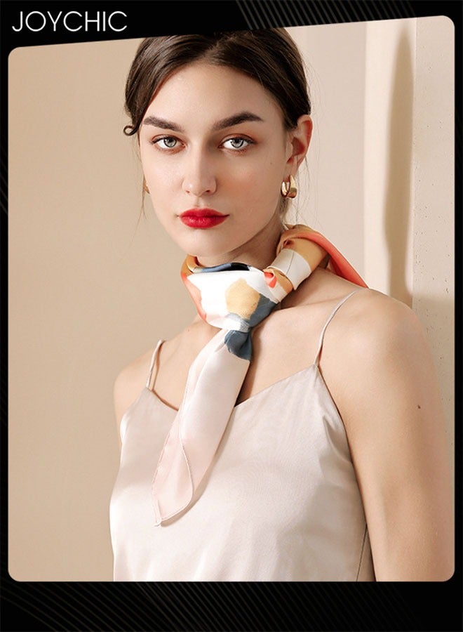 Joychic وشاح نسائي مربع صغير مطبوع متعدد الاستخدامات وعصري للربيع والصيف للحماية من الشمس وخفيف الوزن ومتعدد الوظائف للاستخدام اليومي - Image 1