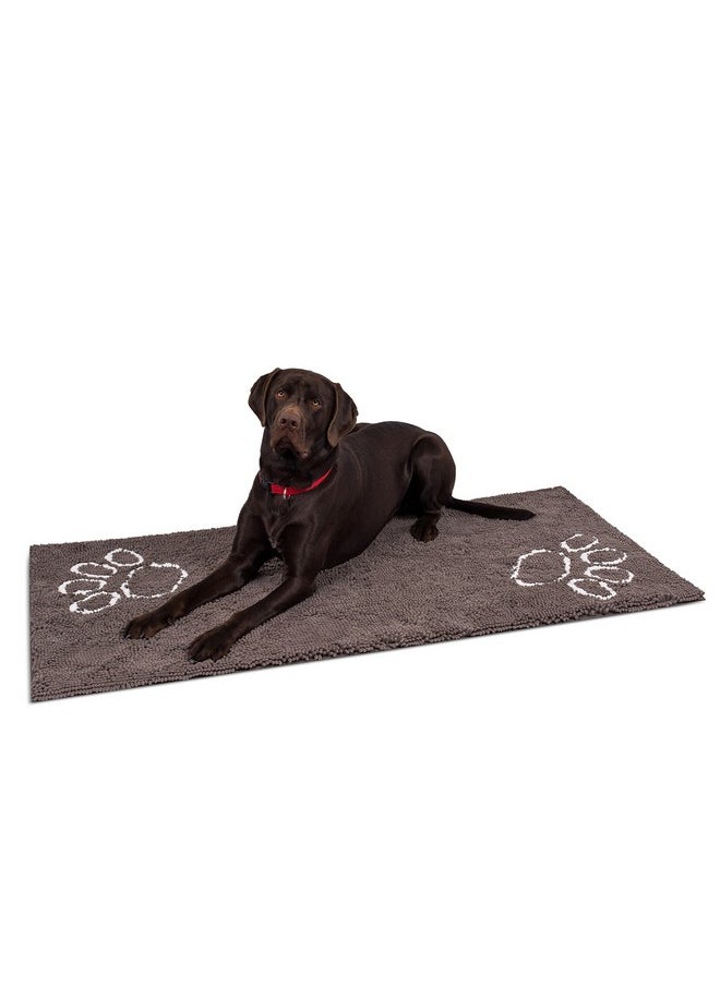 Internet's Best Birdrock Home Chenille Dog Doormat  Absorbent Surface To Keep Floors Clean, NonSkid Bottom For Safety, UltraSoft & Durable, Ideal For Pets, Protects Floors From Dirt  60 X 30, Grey  - Image 1