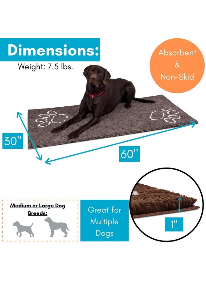 Internet's Best Birdrock Home Chenille Dog Doormat  Absorbent Surface To Keep Floors Clean, NonSkid Bottom For Safety, UltraSoft & Durable, Ideal For Pets, Protects Floors From Dirt  60 X 30, Grey  - Image 3