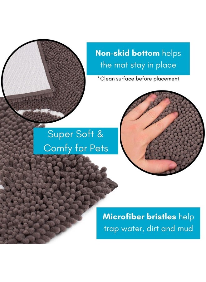 Internet's Best Birdrock Home Chenille Dog Doormat  Absorbent Surface To Keep Floors Clean, NonSkid Bottom For Safety, UltraSoft & Durable, Ideal For Pets, Protects Floors From Dirt  60 X 30, Grey  - Image 5