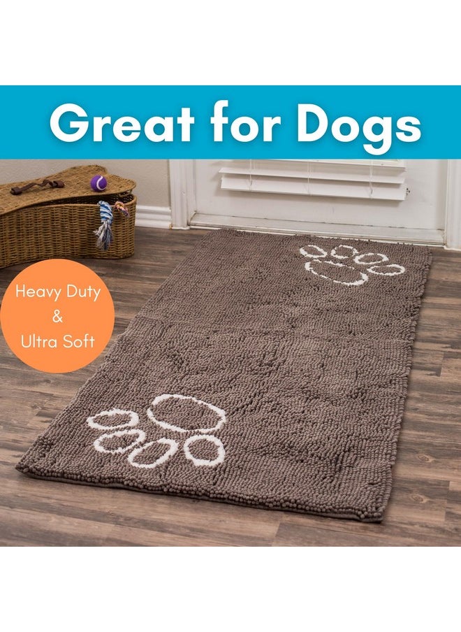 Internet's Best Birdrock Home Chenille Dog Doormat  Absorbent Surface To Keep Floors Clean, NonSkid Bottom For Safety, UltraSoft & Durable, Ideal For Pets, Protects Floors From Dirt  60 X 30, Grey  - Image 2