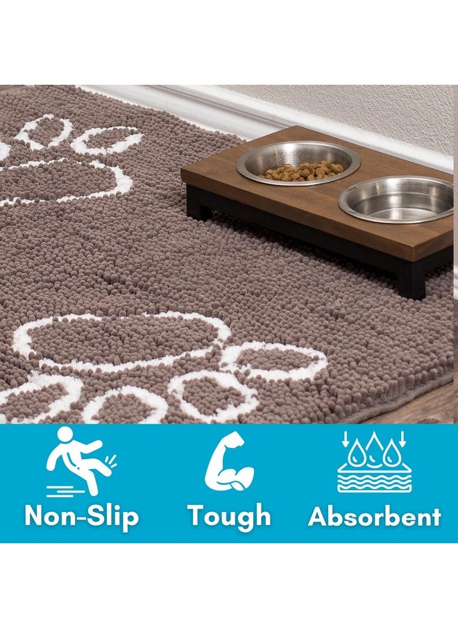 Internet's Best Birdrock Home Chenille Dog Doormat  Absorbent Surface To Keep Floors Clean, NonSkid Bottom For Safety, UltraSoft & Durable, Ideal For Pets, Protects Floors From Dirt  60 X 30, Grey  - Image 4