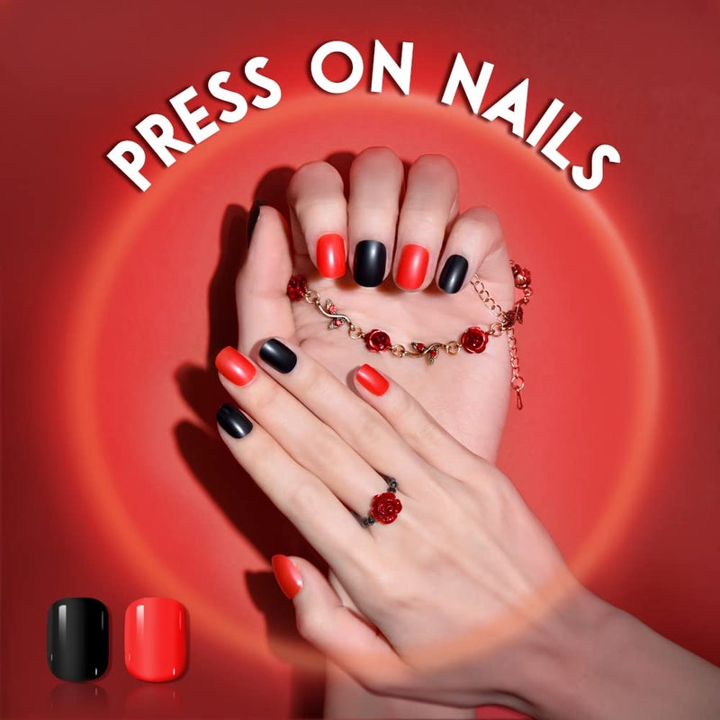 TsMADDTs Press on Nails, 720 pcs Short Round Fake Nails with Glue, Files, Tweezer for Women DIY at Home - Image 4