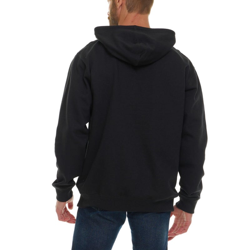 Wrangler Big and Tall Hoodie for Men, Fleece Heavyweight Pullover Sweatshirt, Relaxed Fit Mens Work Hoodies Black - Image 2