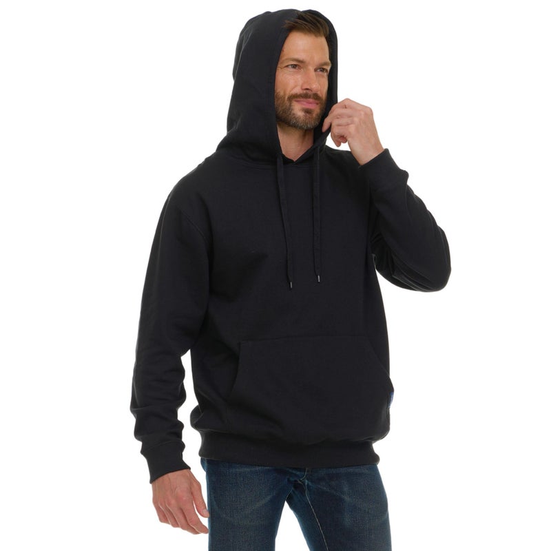 Wrangler Big and Tall Hoodie for Men, Fleece Heavyweight Pullover Sweatshirt, Relaxed Fit Mens Work Hoodies Black - Image 3