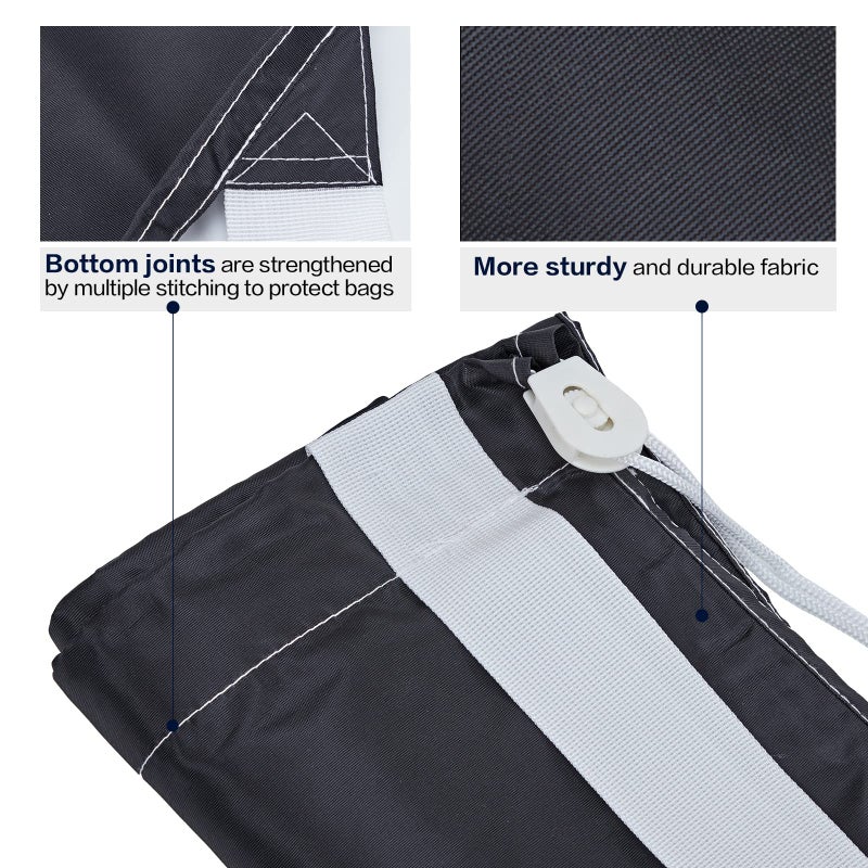 Homest 2 Pack Xl Nylon Laundry Bag With Strap, Large Dirty Clothes Organizer, Easy Fit A Laundry Hamper Or Basket, Can Carry Up To 4 Loads Of Laundry, Black And Sky Blue - Image 4