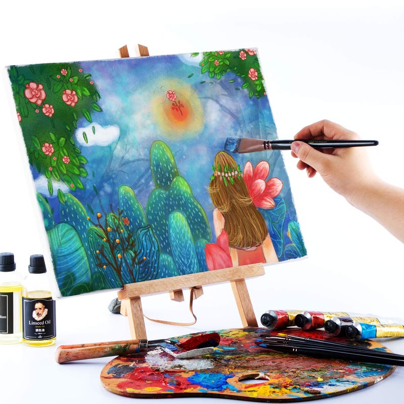 TRANSON مجموعة فرش الرسم ترانسون للفنانين مكونة من 12 فرشاة للرسم بالألوان المائية والأكريليك والغواش والزيت والتيمبرا - Image 5