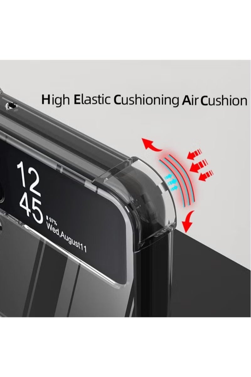 أوميكسبرو جراب مغناطيسي شفاف لهاتف Samsung Galaxy Z Flip 3 5g، يدعم Magsafe والشاحن اللاسلكي، غطاء هاتف صلب شفاف مقاوم للصدمات والسقوط لهاتف Galaxy z flip3 - Image 3