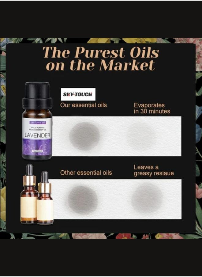 Plynox - 6pcs x 10 mL Essential Oils Suit Water Soluble Aromatherapy Essential Oil Sandalwood&Sweet Orange&Lavender&Eucalyptus&Lemon&Mint Aromatherapy Diffuser Oil for Humidifier, Aroma Diffuser - Image 1