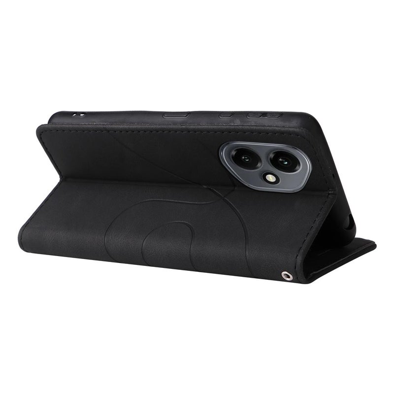 erorex For Honor 400 Global 156.5mm Dual-color Splicing Flip Leather Phone Case(Black) - Image 5