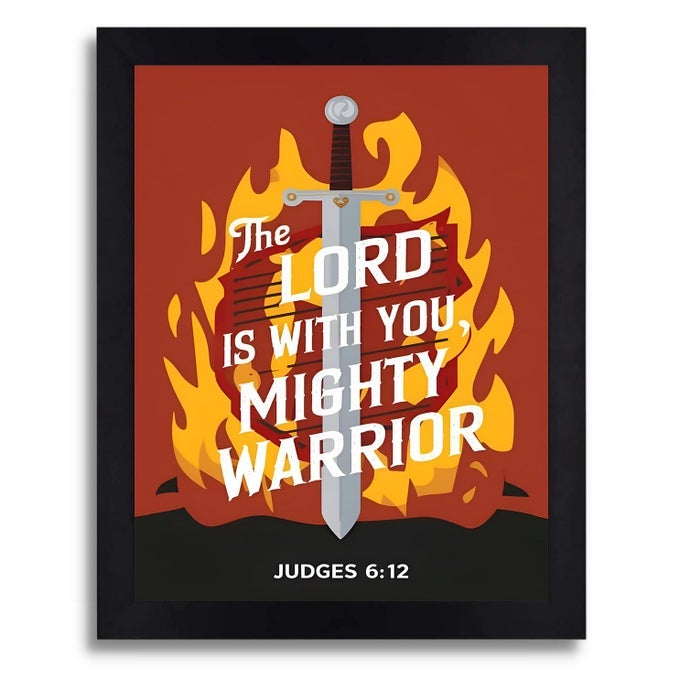 JUDGES 612 THE LORD IS WITH YOU MIGHTY WARRIOR BIBLE VERSE CHRISTIAN DECOR JESUS CHRIST DECOR SYNTHETIC WOOD 13X10 INCHES