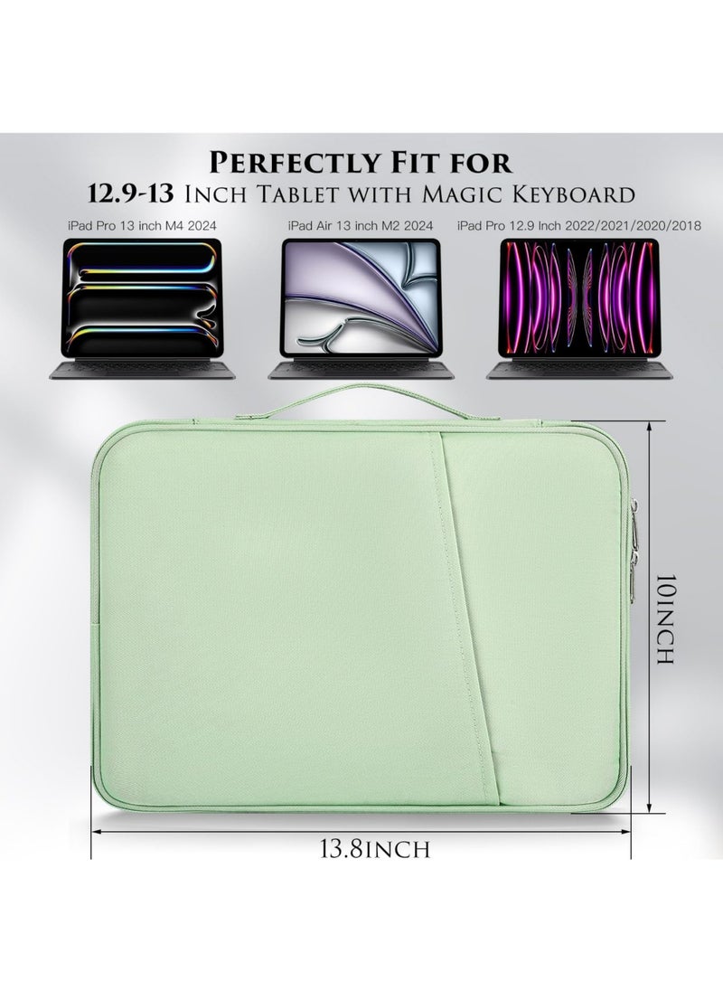Rock Pow - 12.9 Inch 13 inch Tablet Sleeve Bag Compatible with iPad Air 13 inch(M3/M2) 2025/2024 iPad Pro 13 inch M4 2024, S10+ 12.4 inch 2024/iPad Pro 12.9 M2 2022/2021/2020,Surface Laptop Go 12.4" Galaxy Tab S7+S8+/S9+/S9FE+ 12.4" 2022/2023 Generation with Magic Keyboard/ Smart Keyboard Folio Carrying Case - Image 1