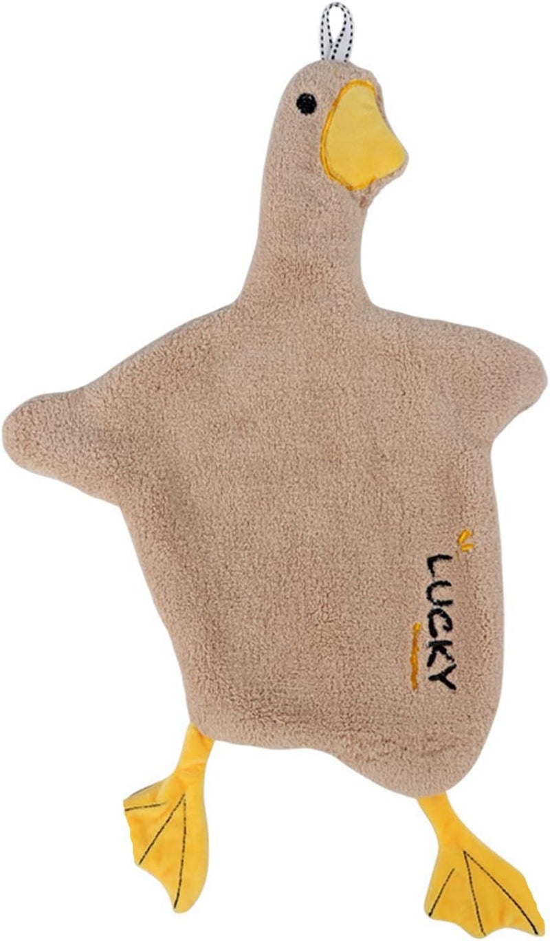 comfrt Cute Cartoon Towel - [2022 New] Kitchen Absorbent Hand Towel - Soft Microfiber Hand Towels for Bathroom - Animals Hanging Hand Towel for Child (Gray Duck) - Image 1