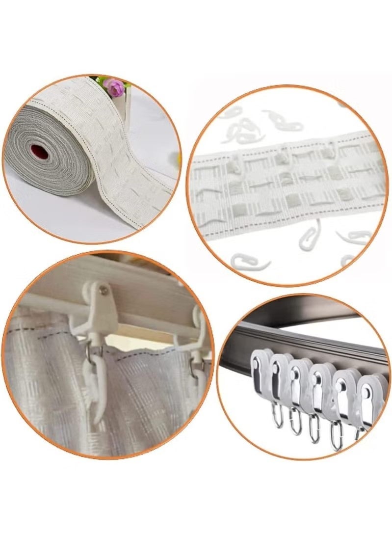 100 Pack Plastic Curtain Hooks, Adjustable Drapery Curtain Tape Clip Hook, Drapery Hooks, Durable and Sturdy, Easy to Install, for Window Curtain or Door Curtain, 2.8x1.2cm - Image 4