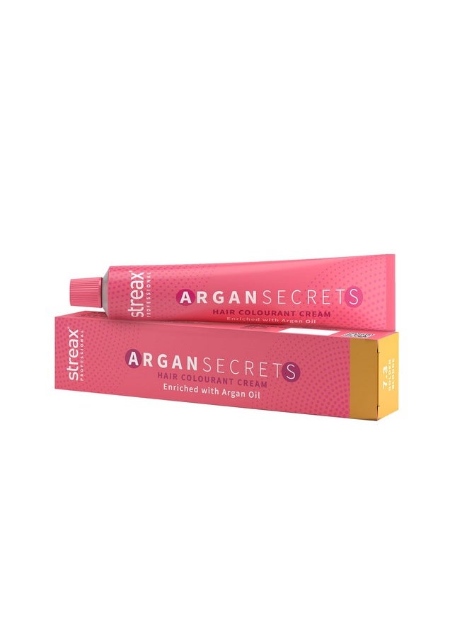 Streax Professional - Streax Professional Argan Secrets Permanent Hair Colourant Cream - Golden Blonde 7.3 (Enriched with Argan Oil) For All hair types ; 90 gm - Image 1