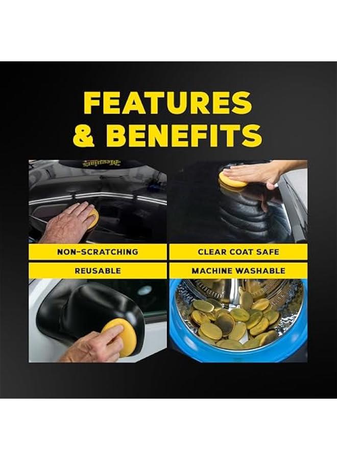Meguiar's 4 Foam Applicator Pads, 4 Count - Ultra-Soft Hand Applicators with a Tight-Cell Foam Construction for a Smooth Application of Waxes, Polishes, Tire Dressing, Protectants and More, 4 Pack - Image 3