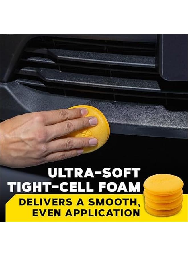 Meguiar's 4 Foam Applicator Pads, 4 Count - Ultra-Soft Hand Applicators with a Tight-Cell Foam Construction for a Smooth Application of Waxes, Polishes, Tire Dressing, Protectants and More, 4 Pack - Image 2