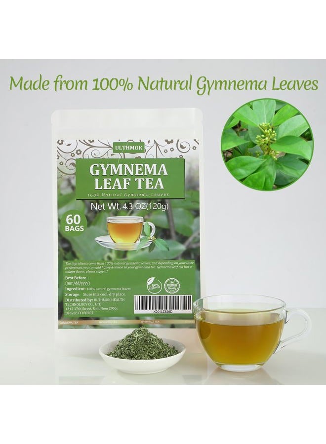 ULTHMOK Premium 60 Gymnema Leaf Tea Bags, Made with 100% Natural Gymnema Leaves, for Diabetics, No Additives & Caffeine Free & Sugar Free. - Image 2