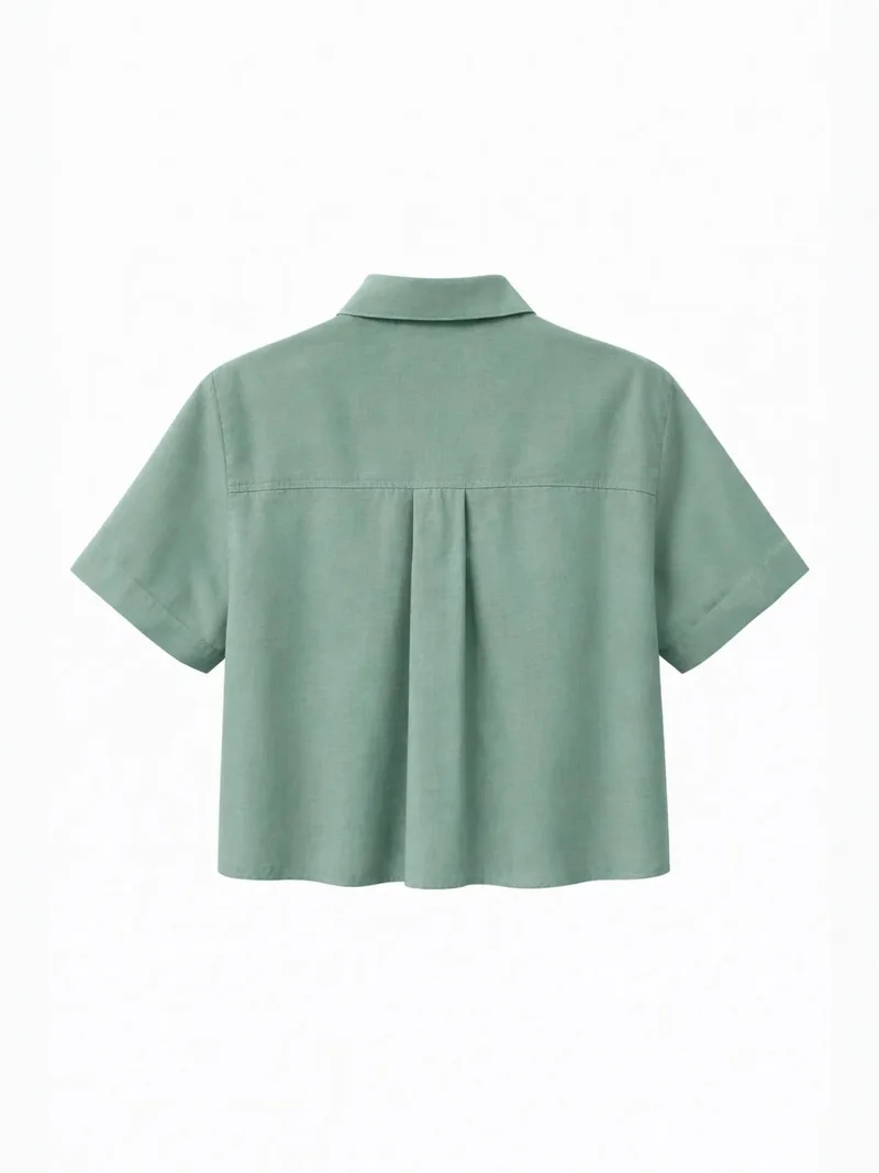 MixRay Mixray Short Sleeve Crop Shirt with Stone Accessories