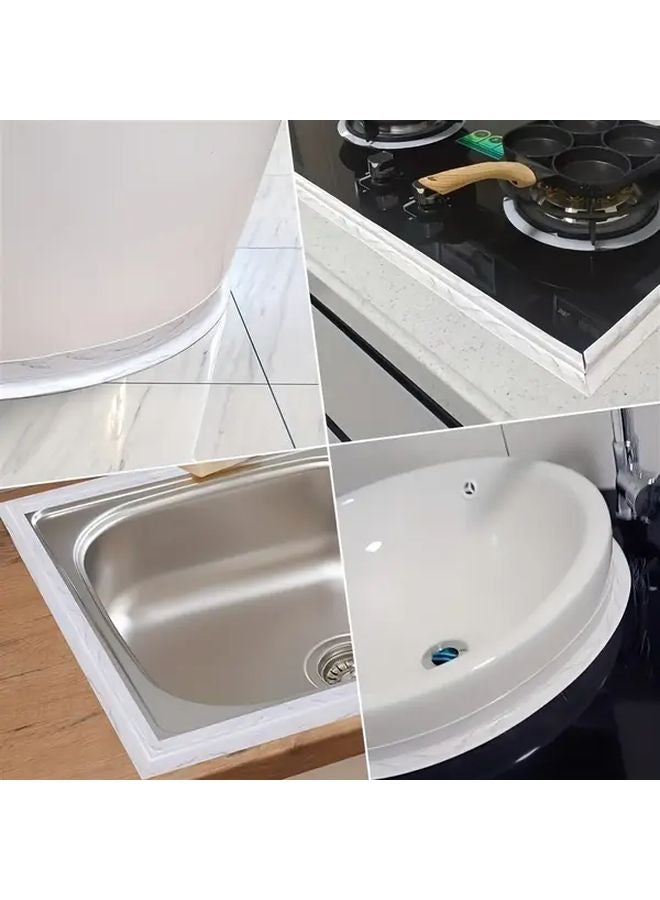 196.85 بوصة شريط مانع للتسرب ذاتي اللصق من البولي فينيل كلوريد مقاوم للماء والرطوبة بلون الشقوق للحمامات والمطابخ وأسطح العمل - Image 2