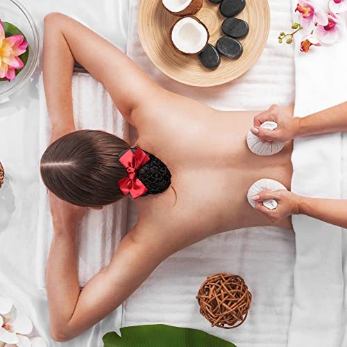 TXIN Women's Hair Accessories: Satin Bow Crochet Knit Red Snood with Bowknot Barrette, Non-slip Mesh Hair Clips for Work and Girls - Image 4