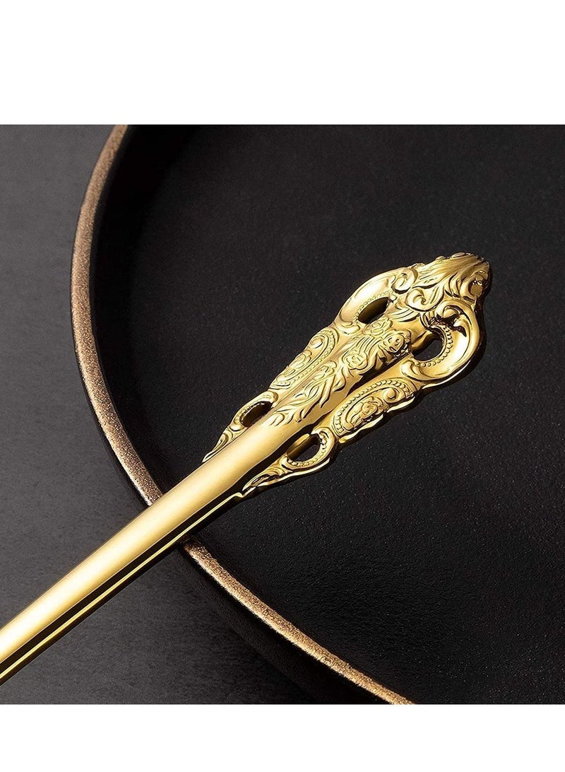 SYOSI Gold Soup Spoons Small Gravy Ladle Elegance Ladle High Grade Stainless Steel Small Gravy Sauce Ladle for Kitchen or Restaurant Cooking Stirring Super Shiny and Dishwasher Safe - Image 2