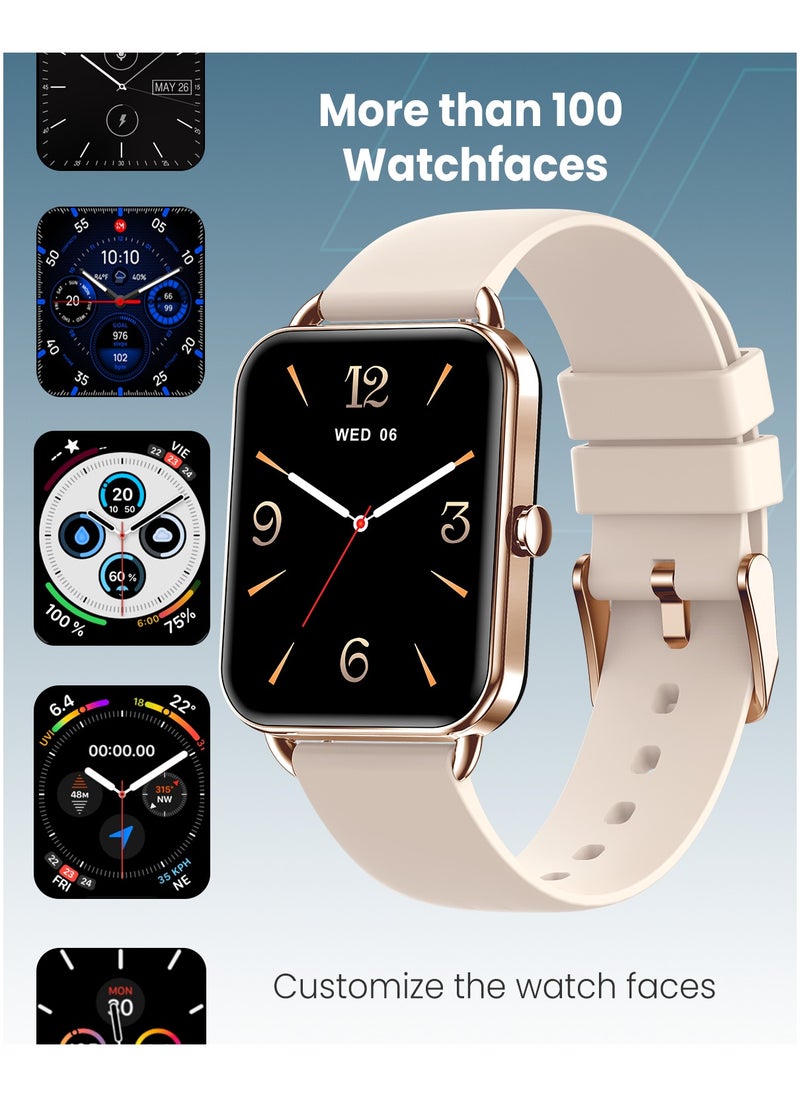 Moxedo - Moxedo Luna Smart Watch 1.65 Amoled HD Display 100+ Watch Faces, Bluetooth Calling Real Time Health Monitoring Fitness Smart Tracker with Camera Control for iOS and Android - Rose Gold - Image 1
