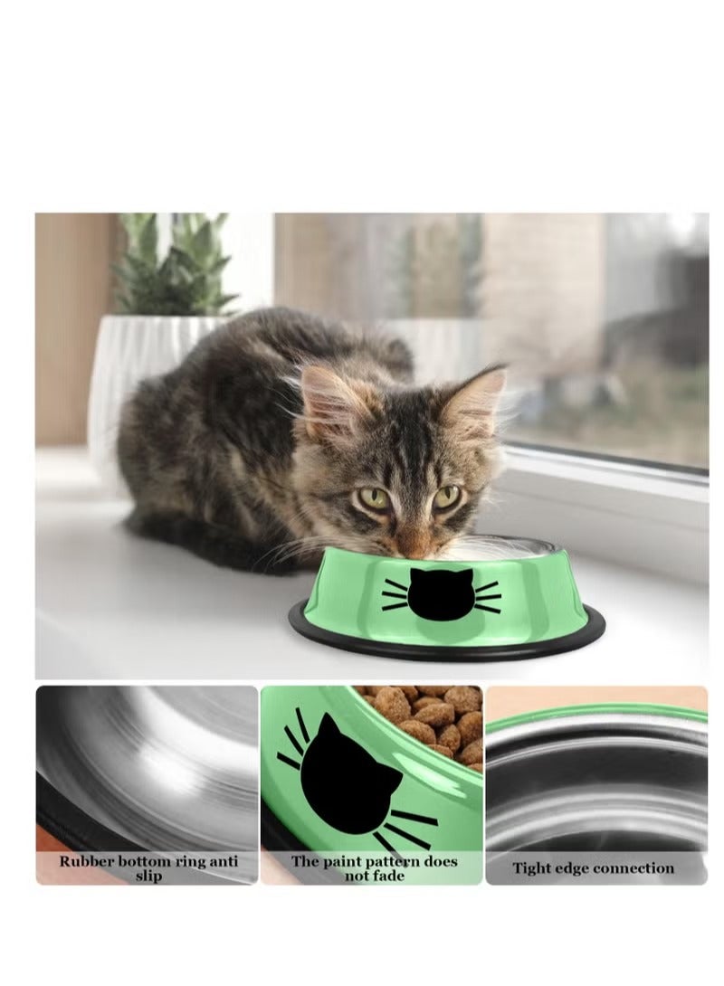 SILADEFU 3pcs Cat Bowl Set, Non-Slip Stainless Steel Bowls for Cats and Pets - Image 4