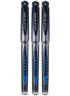Uniball uni-ball Uni Ball Blue Capped (UM-153S) Gel Impact Rollerball Pen Ball Point Pens Broad 1mm Nib Tip 0.6mm Line Width Ink (Pack Of 3)  - Image 1