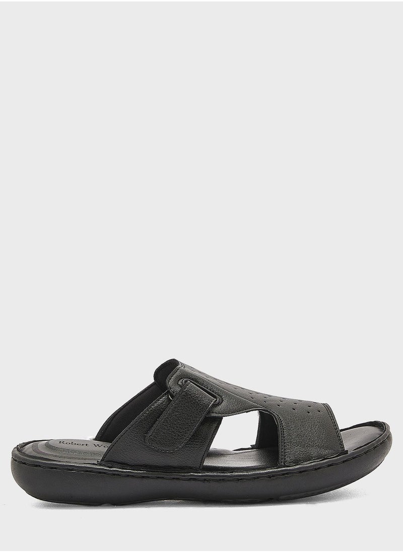 Robert Wood - Faux Leather Strappy Sandals - Image 1