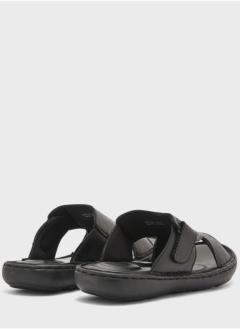 Robert Wood - Faux Leather Strappy Sandals - Image 1