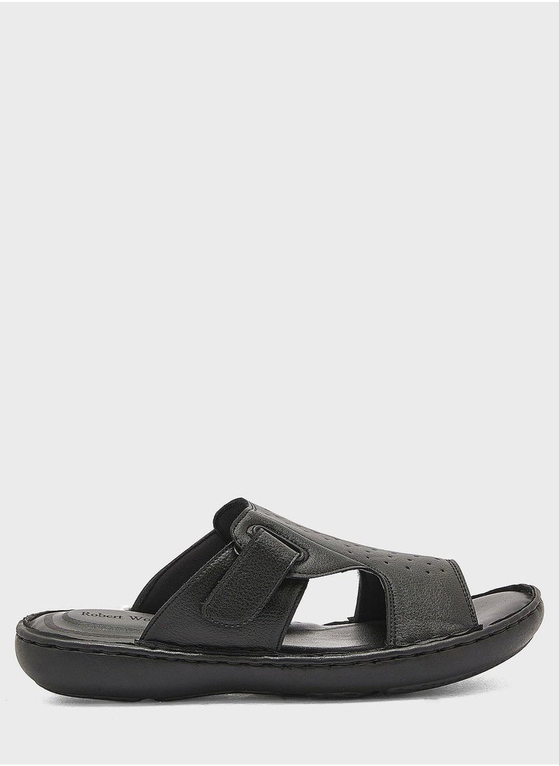 Robert Wood - Faux Leather Strappy Sandals - Image 1
