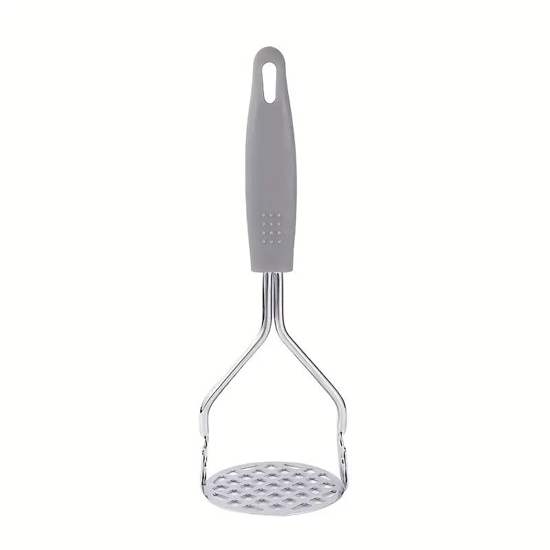 NAIDEV NAIDEV Potato Masher Best Potato Masher Kitchen Tool for Vegetables Fruits and Baby Food Preparation Multipurpose Kitchen Utensil with Ergonomic Grip and Hanging Hook Hole Grey  - Image 1