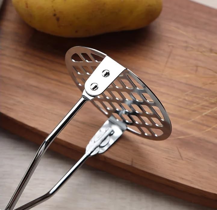 NAIDEV NAIDEV Potato Masher Best Potato Masher Kitchen Tool for Vegetables Fruits and Baby Food Preparation Multipurpose Kitchen Utensil with Ergonomic Grip and Hanging Hook Hole Grey  - Image 4