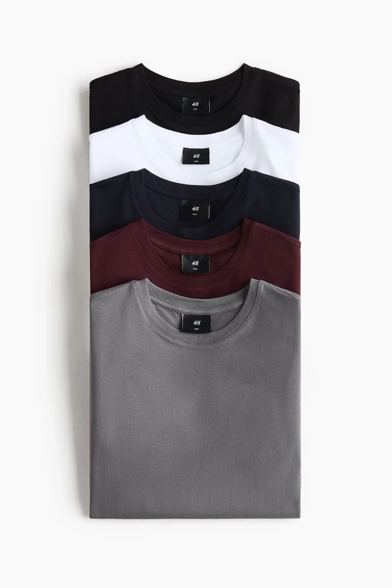 H&m 5-pack T-shirts Slim fit