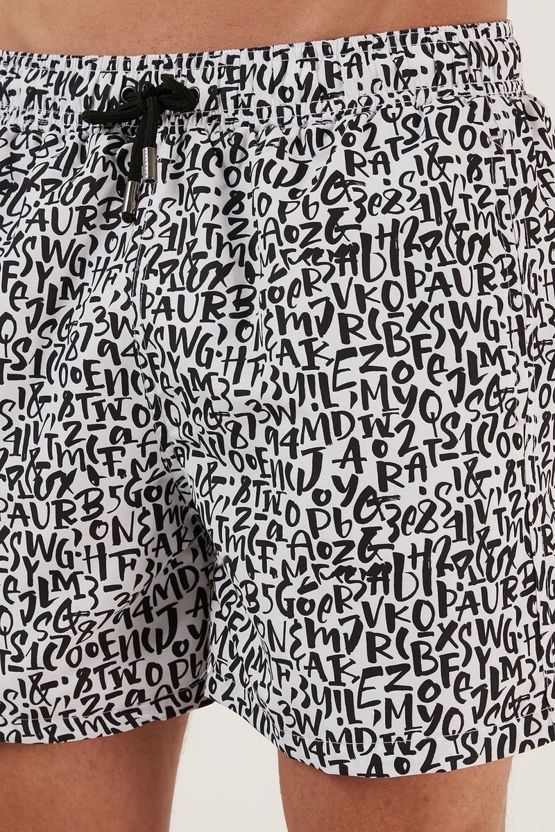 Buratti Text Printed Swim Shorts With Waistband Pocket Swimsuit Short Men's Swimsuit Short 380M816  - Image 3