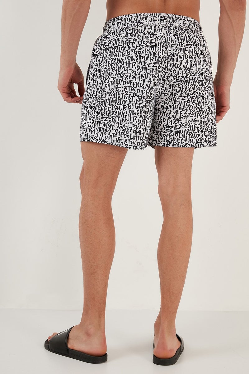 Buratti Text Printed Swim Shorts With Waistband Pocket Swimsuit Short Men's Swimsuit Short 380M816  - Image 4