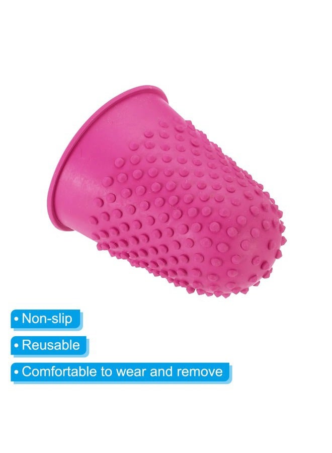 PATIKIL 0.87x1.3 Inch Rubber Finger Tips, 10 Pack Silicone Thumb Fingertip Protector Covers Guard Pads Thimble Grips for Office Counting Sewing, Rose Red XL Size  - Image 4