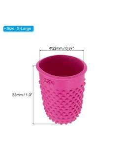 PATIKIL 0.87x1.3 Inch Rubber Finger Tips, 10 Pack Silicone Thumb Fingertip Protector Covers Guard Pads Thimble Grips for Office Counting Sewing, Rose Red XL Size  - Image 2