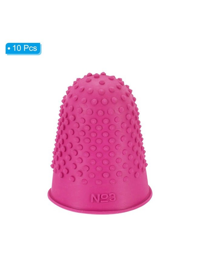 PATIKIL 0.87x1.3 Inch Rubber Finger Tips, 10 Pack Silicone Thumb Fingertip Protector Covers Guard Pads Thimble Grips for Office Counting Sewing, Rose Red XL Size  - Image 3