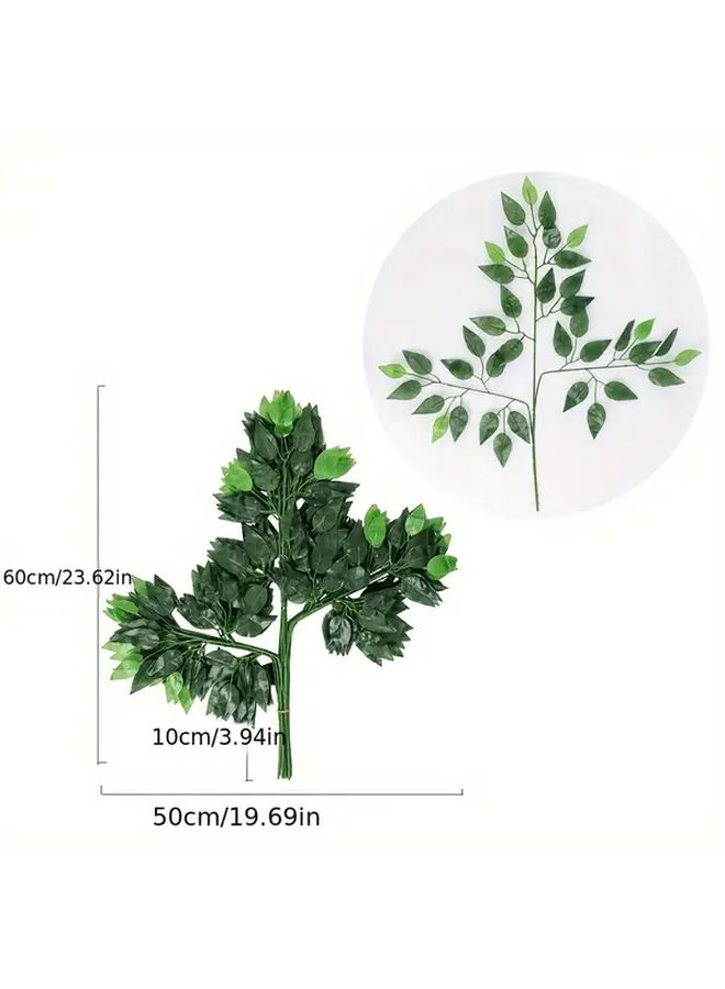 7 Pcs Green Rod Artificial Ficus Branches For Outdoor Wedding And Home Decor - Image 3